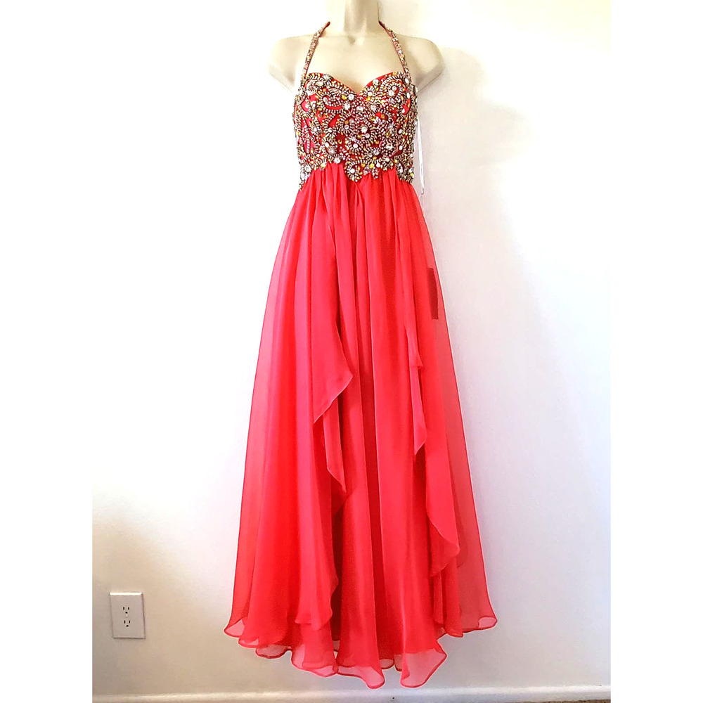 Sherri Hill Coral Maxi Dress